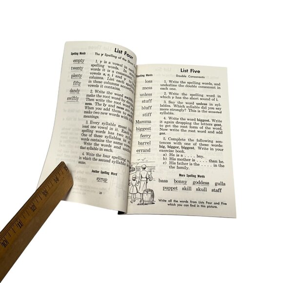 Vintage Home School Text PB Lot 4 Word Family Speller and Math Books 1960 - Picture 15 of 16